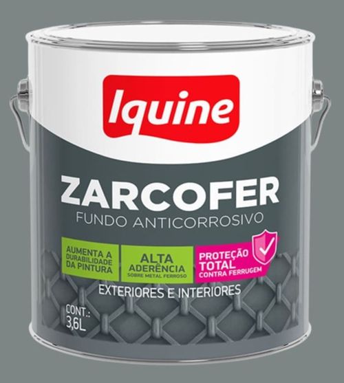 Fundo Anticorrosivo Zarcofer Cinza 3,6L Iquine