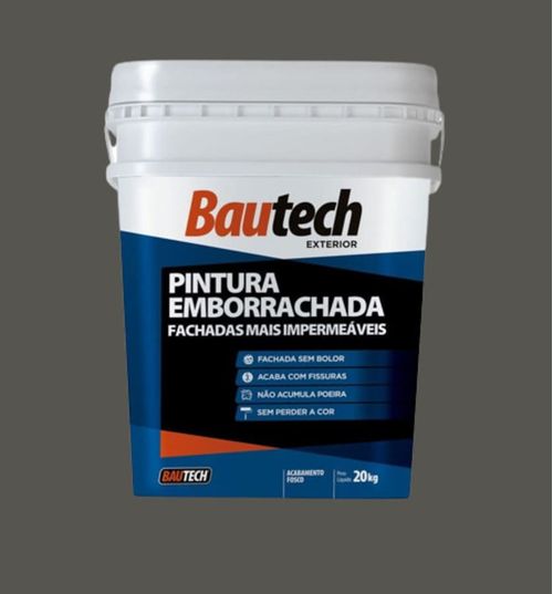 Tinta Acrílica Fosco Emborrachada Grafite 20Kg Bautech