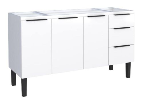 Gabinete para Cozinha Jupiter 145x85x50cm Aço Branco