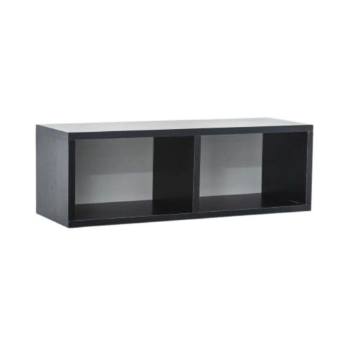 Nicho Retangular Duplo MDP Preto 60x20cm