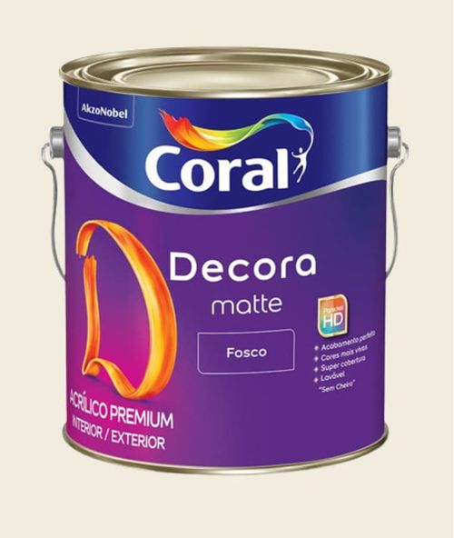 Tinta Premium Acrílica Fosco Decora Branco 3,6L Coral