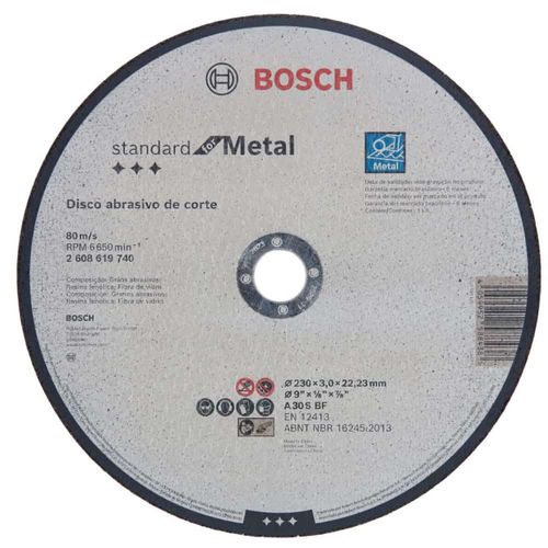 Disco de Corte para Metal 230x3,00x22mm Standard Bosch