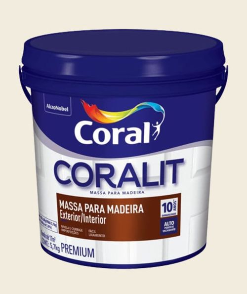 Massa para Madeira Branco 5,7Kg Coral