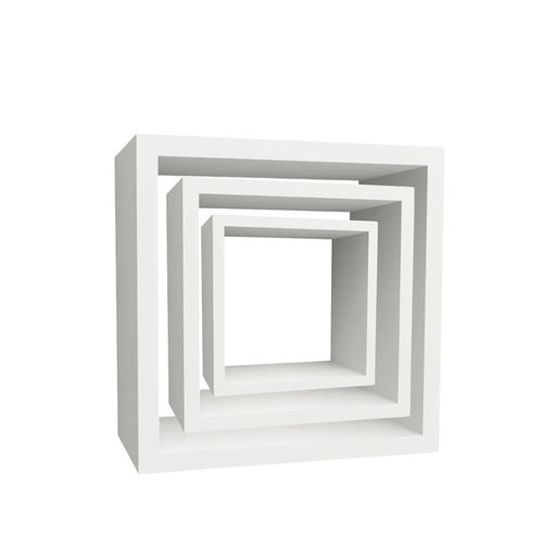 Kit Nicho MDF Branco 3 Peças 28x23x18cm