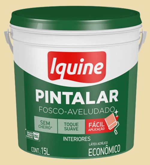 Tinta Econômica Acrílica Fosco Pintalar Marfim 15L Iquine