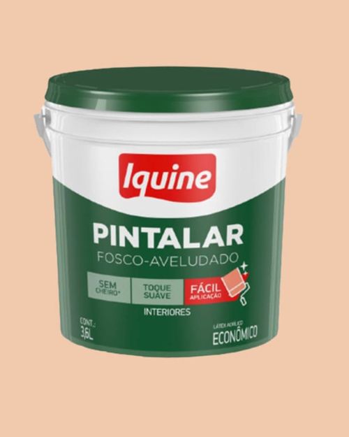 Tinta Econômica Acrílica Fosco Pintalar Pêssego 3,6L Iquine