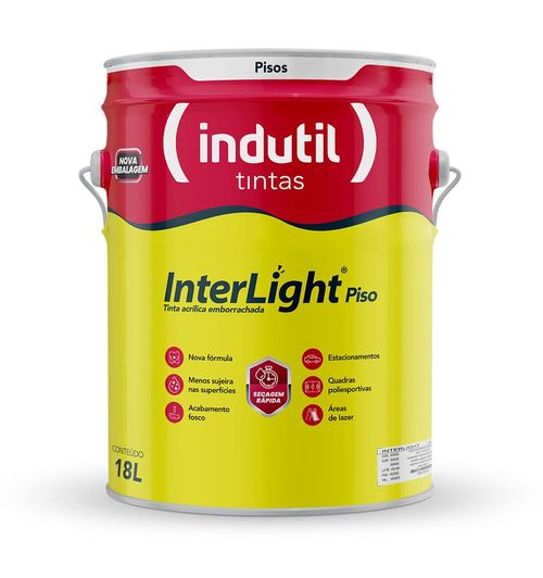 Tinta Premium Acrílica Fosco Interlight Piso Demarcação Preto 18L