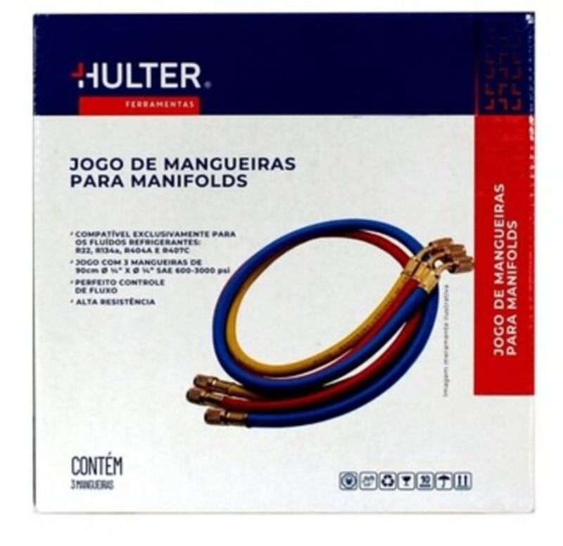 Jogo-de-3-Mangueiras-com-90cm-para-Manifold-Gas-R22-R134A-404A-e-407C