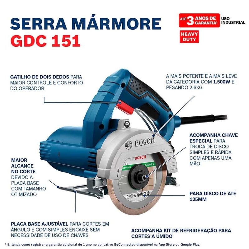 Serra-Marmore-5---125mm--1500W-GDC151-com-1-Disco---Kit-127V-Bosch