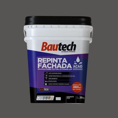 Tinta Acrílica Repinta Fachada Grafite 20Kg Bautech