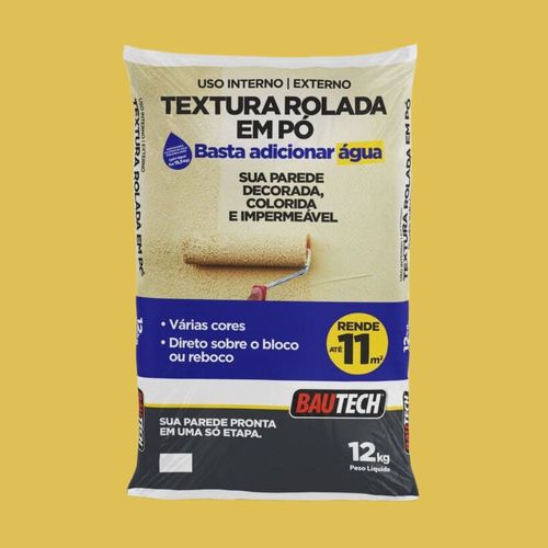 Textura Rústica em Pó Amarelo Saco 12Kg Bautech