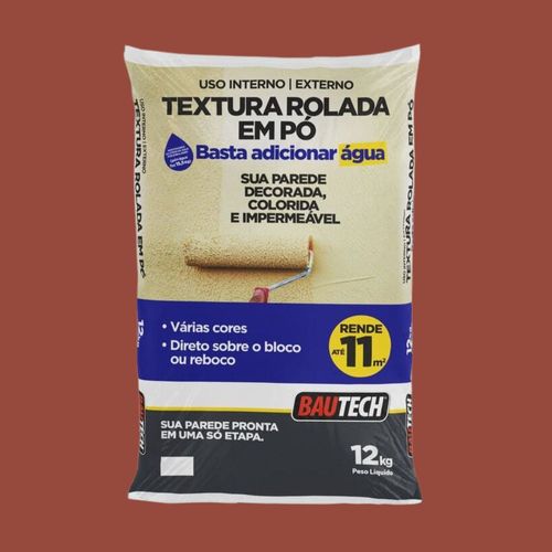 Textura Rústica em Pó Vermelho Saco 12Kg Bautech