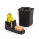 Kit-para-Cozinha-com-Lixeira-4L-e-Porta-Detergente-Preto