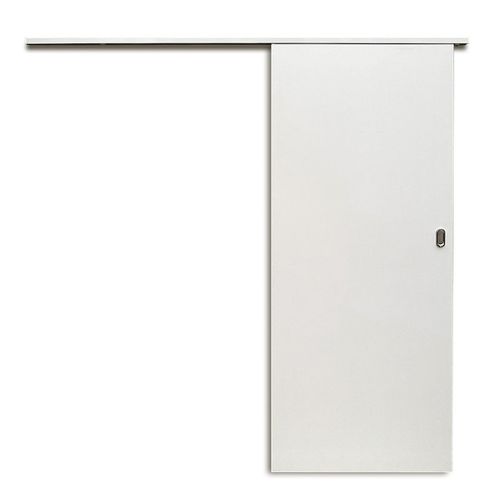 Kit Porta Correr Colméia Branco Max Trilho Alumínio Branco 210x82cm