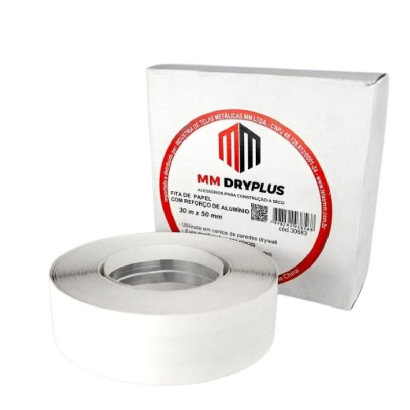 Fita-de-Papel-Microperfurada-para-Juntas-Drywall-50mm-150m-MM-Dryplus