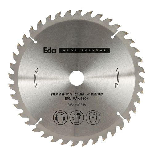 Disco de Serra Circular 9.1/4" 235x25mm 40 Dentes EDA