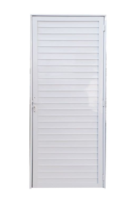 Porta Laminada Fechada Alumínio Branco Direto 210x70cm