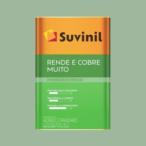 Tinta Standard Acrílica Fosco Rende e Cobre Verde Pastel 18L Suvinil