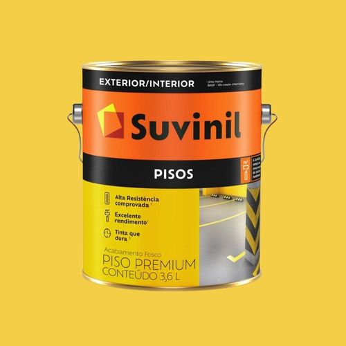 Tinta Premium Acrílica Fosco Piso Amarelo Demarcação 3,6L Suvinil