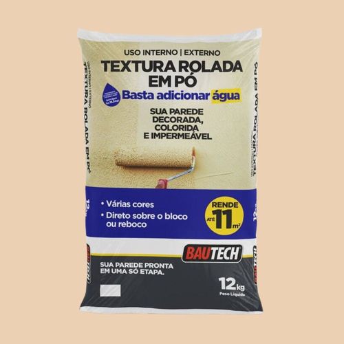 Textura Rústica em Pó Areia Saco 12Kg Bautech