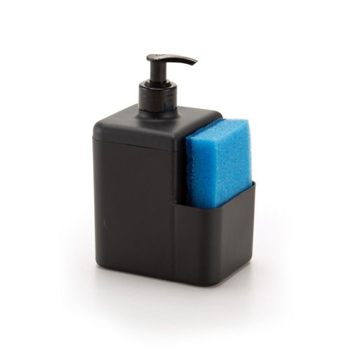 Dispenser para Cozinha Detergente e Bucha Preto