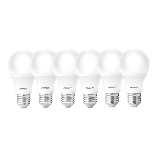 Pack 6 Lâmpadas LED Bulbo A60 9W E27 803 Lúmens Luz Branca