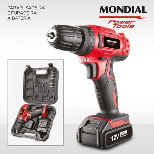 Furadeira Parafusadeira 3/8" 12V 1 Bat FPF-06M Mondial