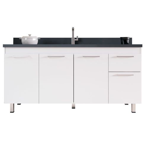 Gabinete para Cozinha Kaus 144x84x53cm MDF Branco