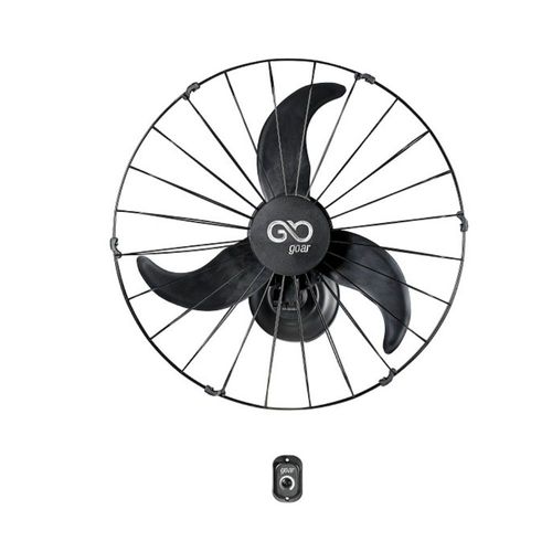 Ventilador de Parede V60 Preto com 3 Pás 60cm 150W 220V