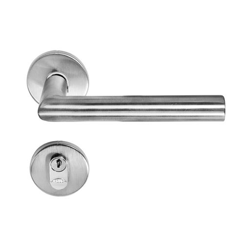 Fechadura Externa Roseta Redonda Elle 40mm Inox Escovado