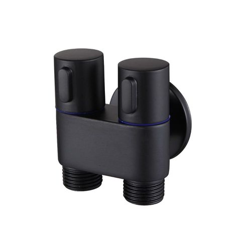 Adaptador Ducha Higiênica com 2 Registros 1/2" Preto com Suporte