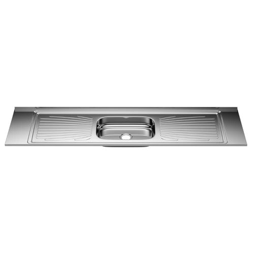 Pia para Cozinha Aço Inox 180x55cm com Cuba Central