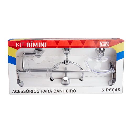 Kit Acessórios para Fixar ABS Rimini com 5 peças Cromado/Cristal