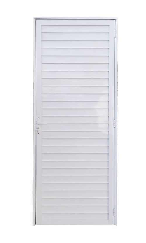 Porta Laminada Fechada Alumínio Branco Esquerdo 210x90cm