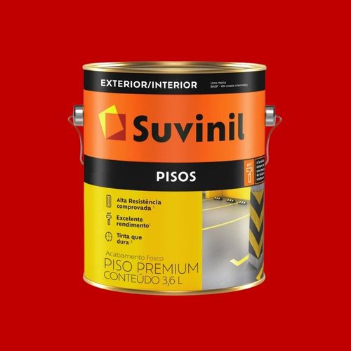 Tinta Premium Acrílica Fosco Piso Vermelho Demarcação 3,6L Suvinil