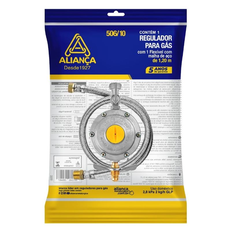 Regulador-Gas-Domestico-2kg-h-com-Engate-Metalico-120m-1-2--Alianca