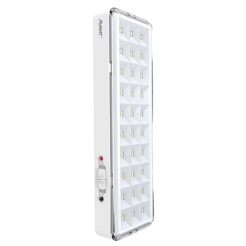 Luminária de Emergência LED Barra Branca 2W Luz Branca 180 lúmens