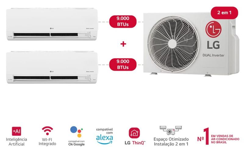 Ar-Condicionado-Inverter-LG-Dual-Voice-Bi-Split-9000-Btus-Frio-220V