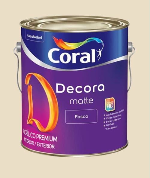 Tinta Premium Acrílica Fosco Decora Palha 3,6L Coral