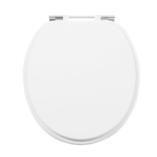 Assento Sanitário Convencional MDF Laqueado Oval Branco