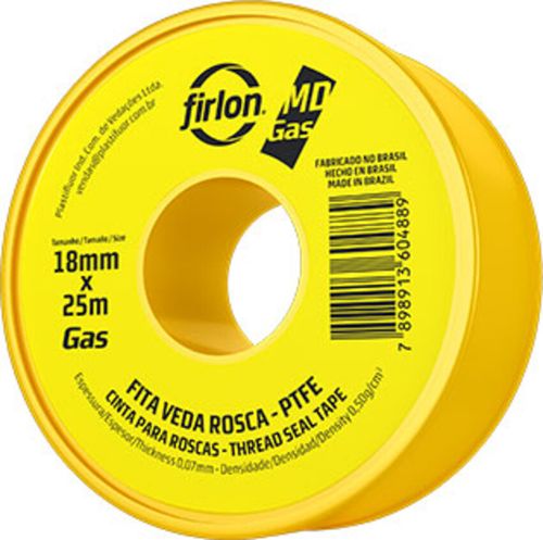 Fita Veda Rosca Gás 18mm x 25m Firlon