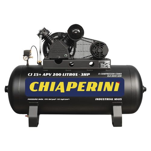 Compressor de Ar 200L 15 pés 175Lbs 3HP (110/220V) Mono Chiaperini