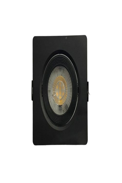 Spot de Led de Embutir Quadrado Preto 7W 500 Lúmens Luz Amarela