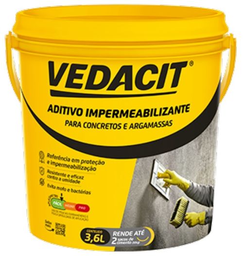 Aditivo Impermeabilizante Concreto e Argamassa Branco 3,6L Vedacit