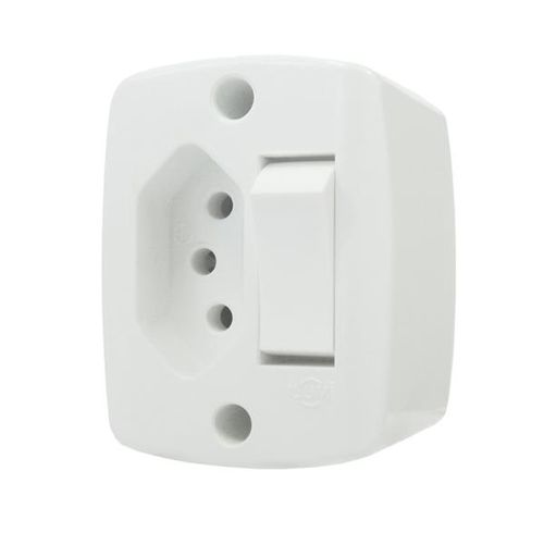 Conjunto de Sobrepor Interruptor Simples + Tomada 2P+T 10A/250V Branco