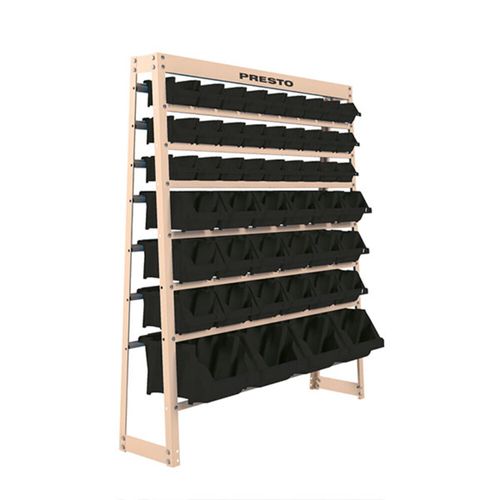 Kit Estante Organizadora com 49 Gavetas Pretas 95x120x33,5cm Aço Bege