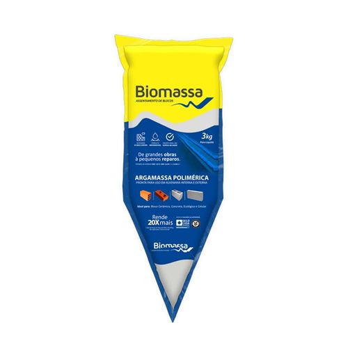 Argamassa Pronta Polimérica Assentamento Blocos Cinza 3Kg Biomassa