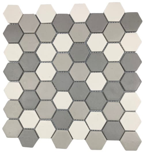 Pastilha de Porcelanato Hexagonal Eco987 Light Gray Blend 30x30cm