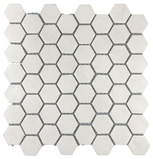 Pastilha de Porcelanato Hexagonal Eco988 Snow White Branca 30x30cm