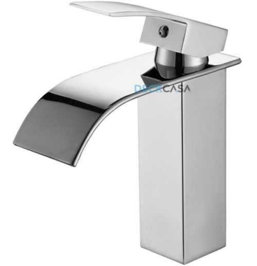 Monocomando para Banheiro Mesa Bica Baixa Cromado Cascata Quadrado